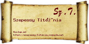 Szepessy Titánia névjegykártya